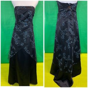 Long black floral dress
